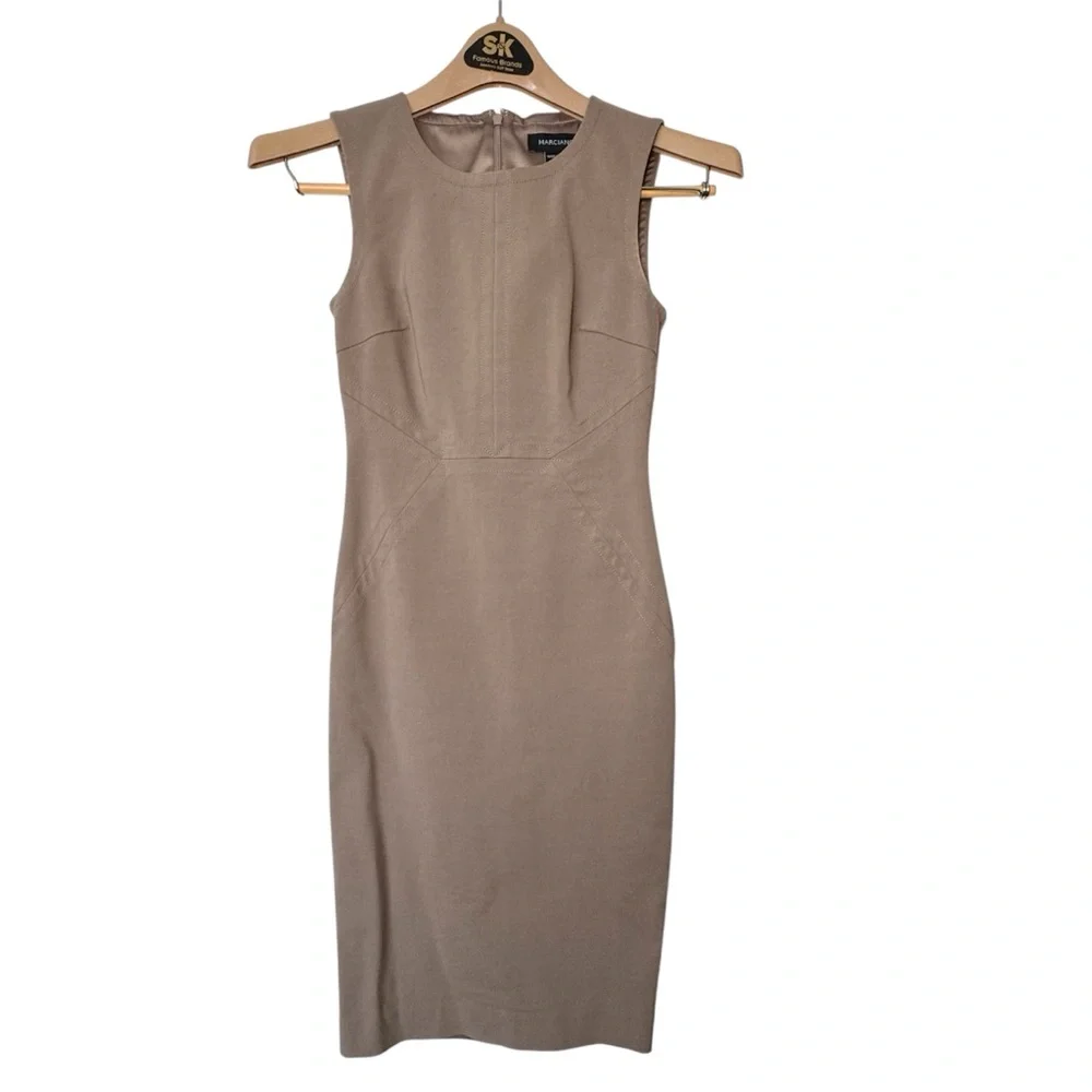 MARCIANO Sleeveless Taupe Midi Dress - Picture 2 of 7